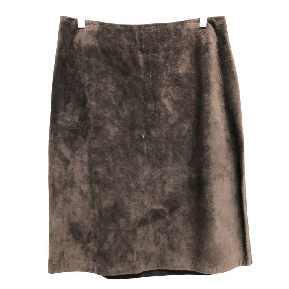 Womens Size 8‎ Vintage GAP Brown Suede Skirt Real Leather Minimalist Y2K